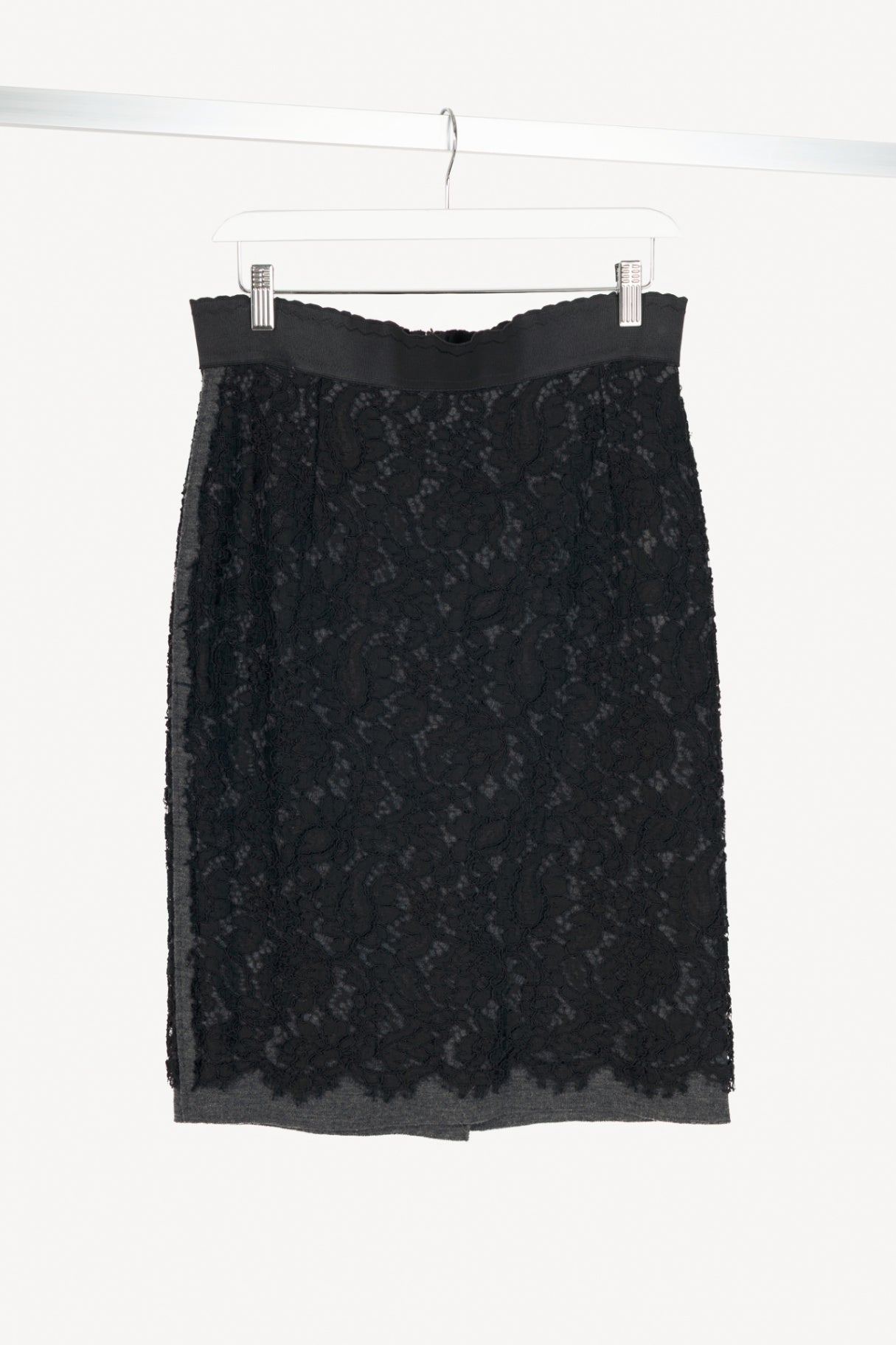 Dolce & Gabbana Black Cotton-Lace Pencil Skirt