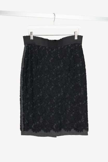 Dolce & Gabbana Black Cotton-Lace Pencil Skirt