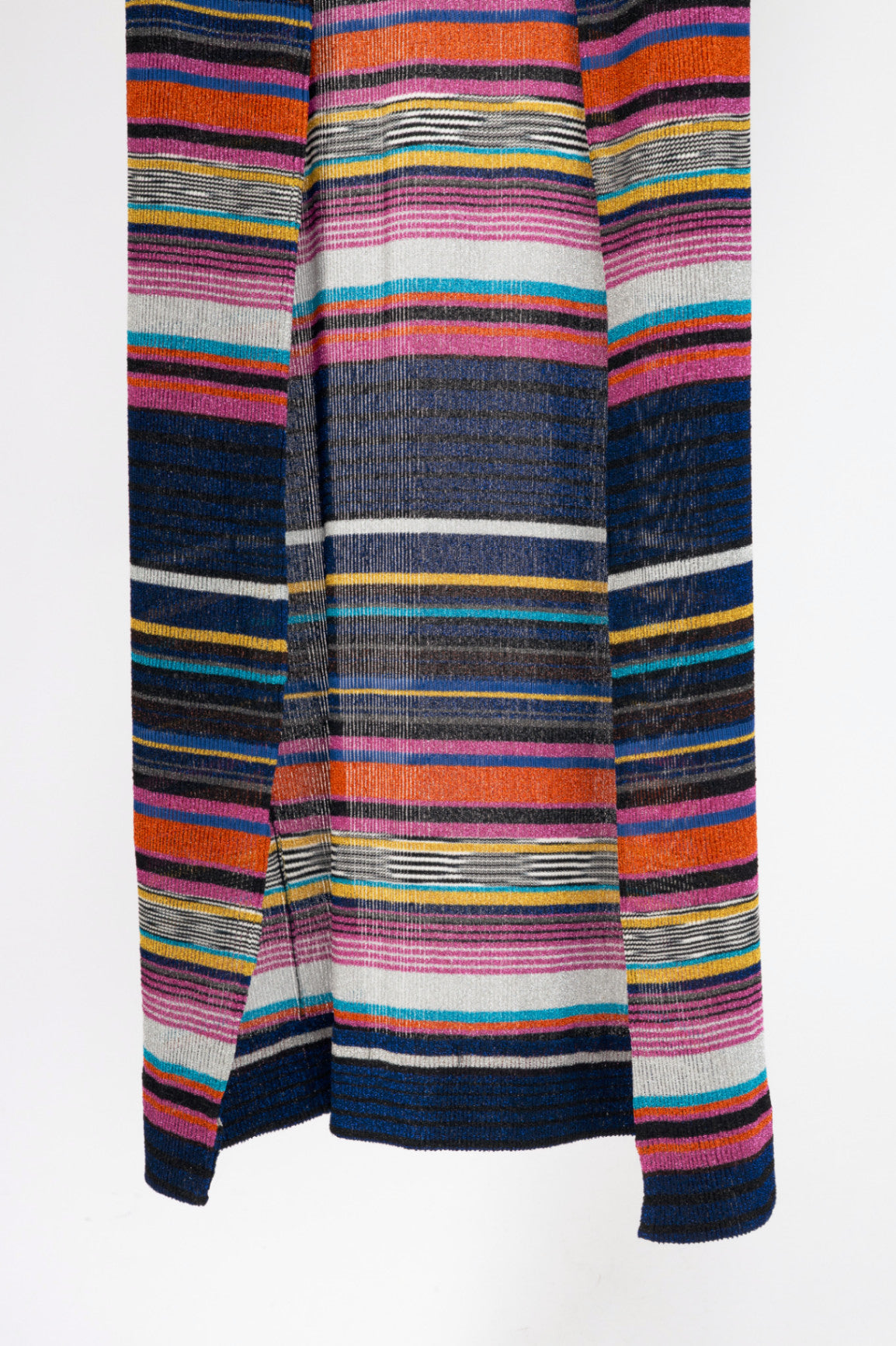 Missoni Blue-Multi Striped Lame-Knit Duster