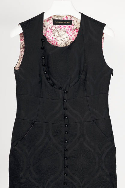 Alexandre Vauthier Black Baroque-Jacquard Sheath Dress