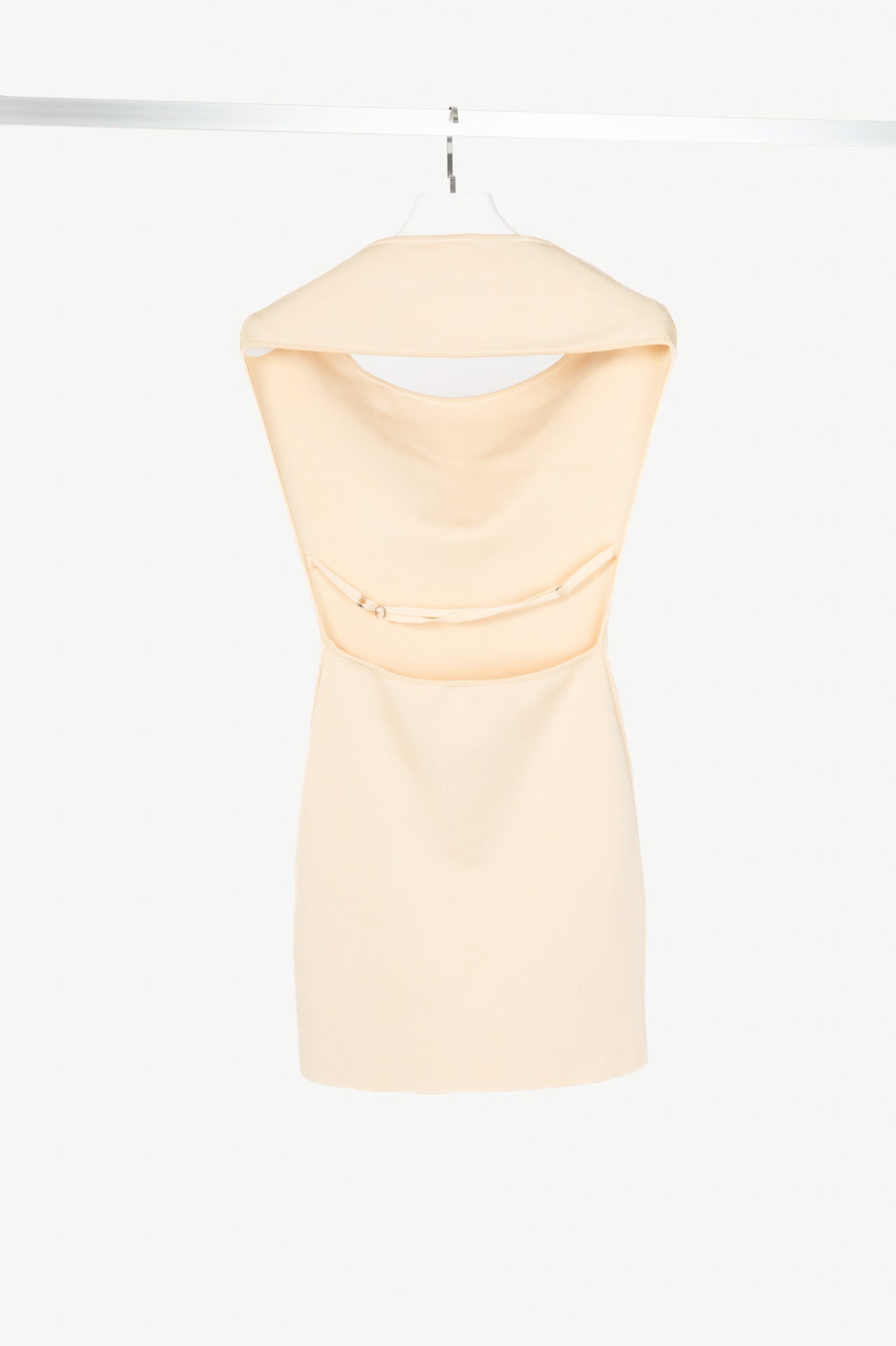Jacquemus Cubista Pastel Yellow Off-the-Shoulder Open-Back Knit Mini Dress