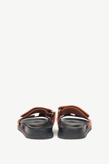 Hermes Chypre Brown Leather H-Motif Mule Sandals
