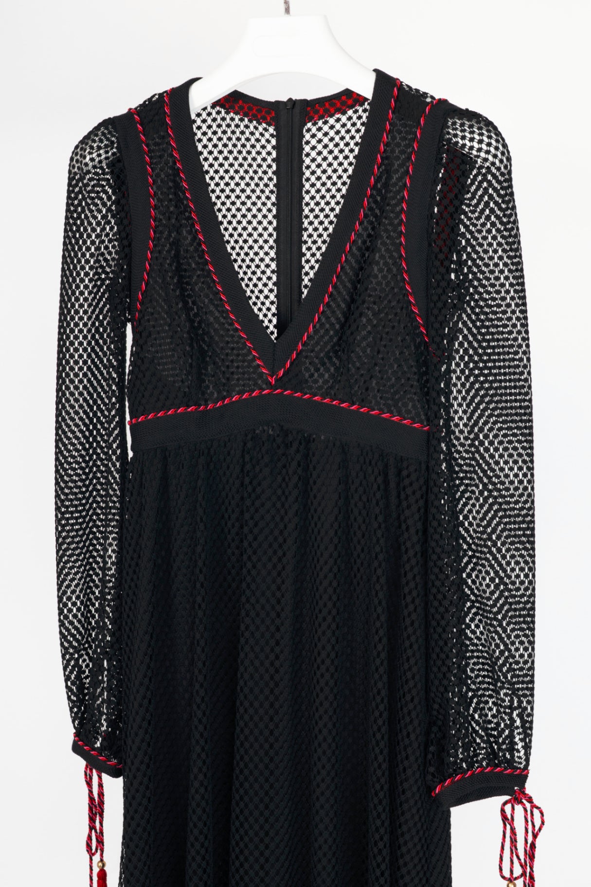 Philosophy Di Lorenzo Serafini Black Crochet Braided-Trim Maxi Dress