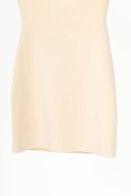 Jacquemus Cubista Pastel Yellow Off-the-Shoulder Open-Back Knit Mini Dress