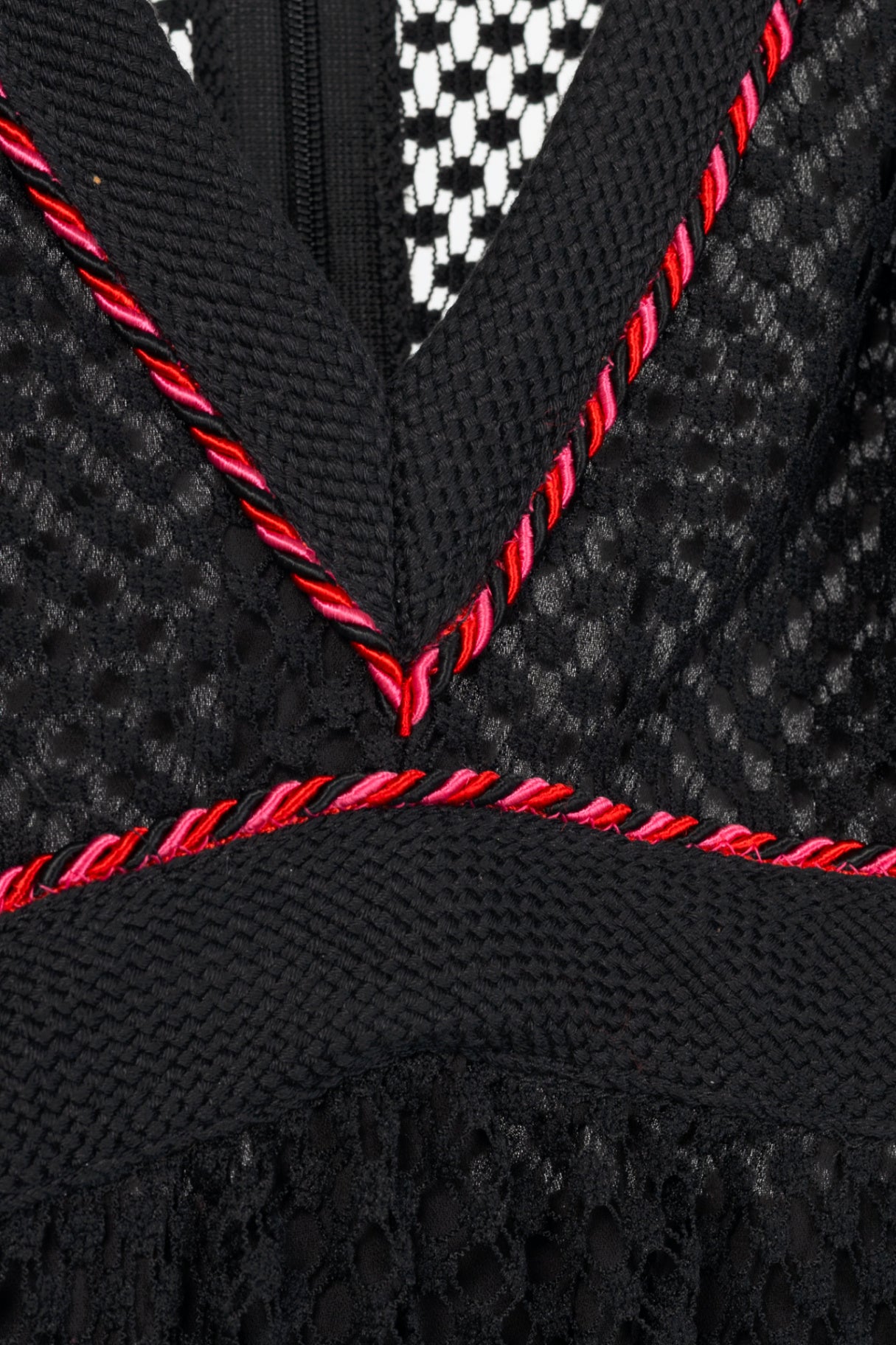 Philosophy Di Lorenzo Serafini Black Crochet Braided-Trim Maxi Dress