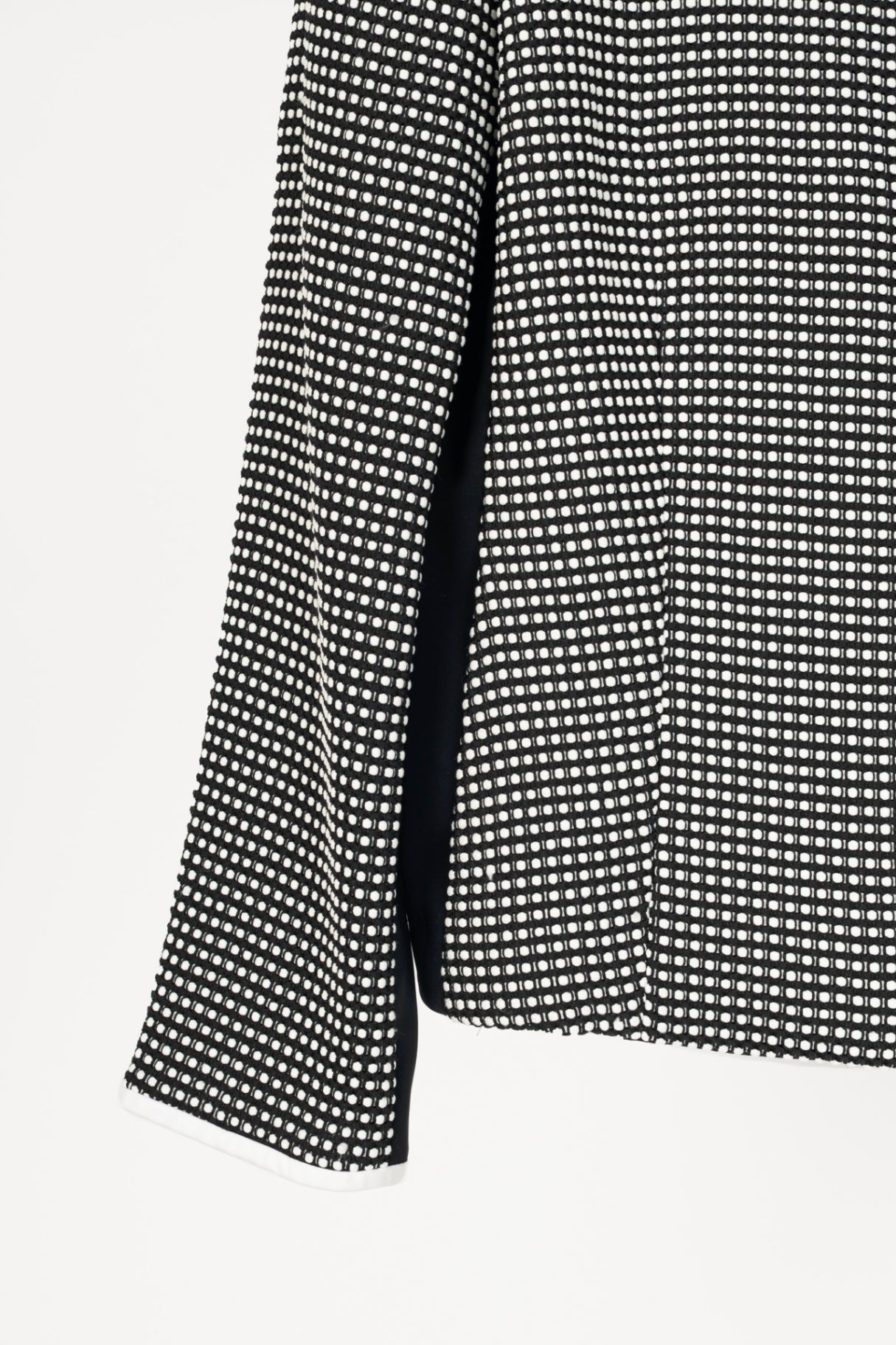 Lafayette 148 Black & White Grid Dotted-Jacquard Zip Jacket