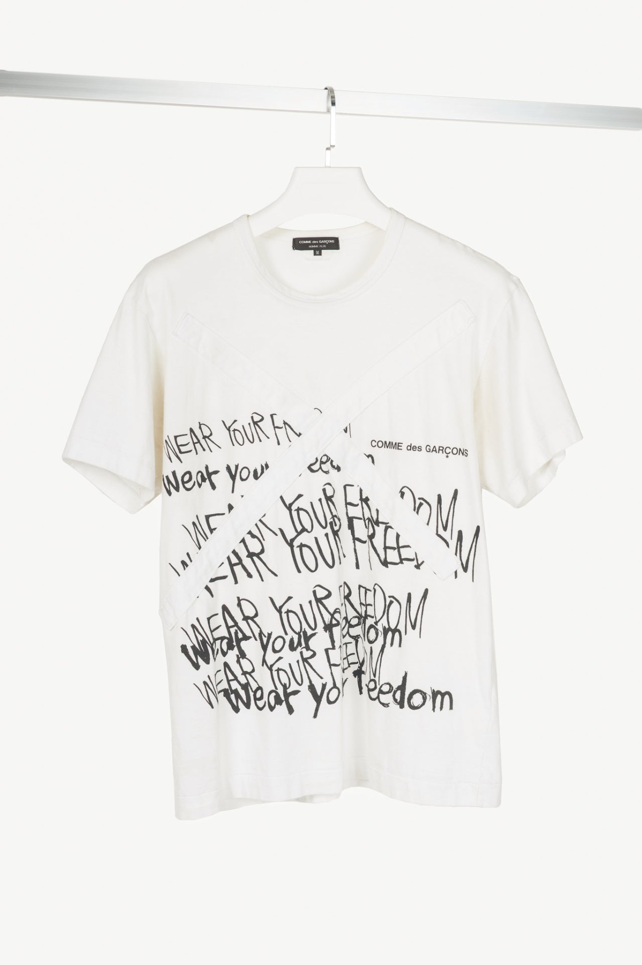 Comme des Garcons Homme Plus White Cotton Graphic T-Shirt