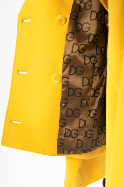 Dolce & Gabbana Yellow Crepe Double-Breasted Jacket