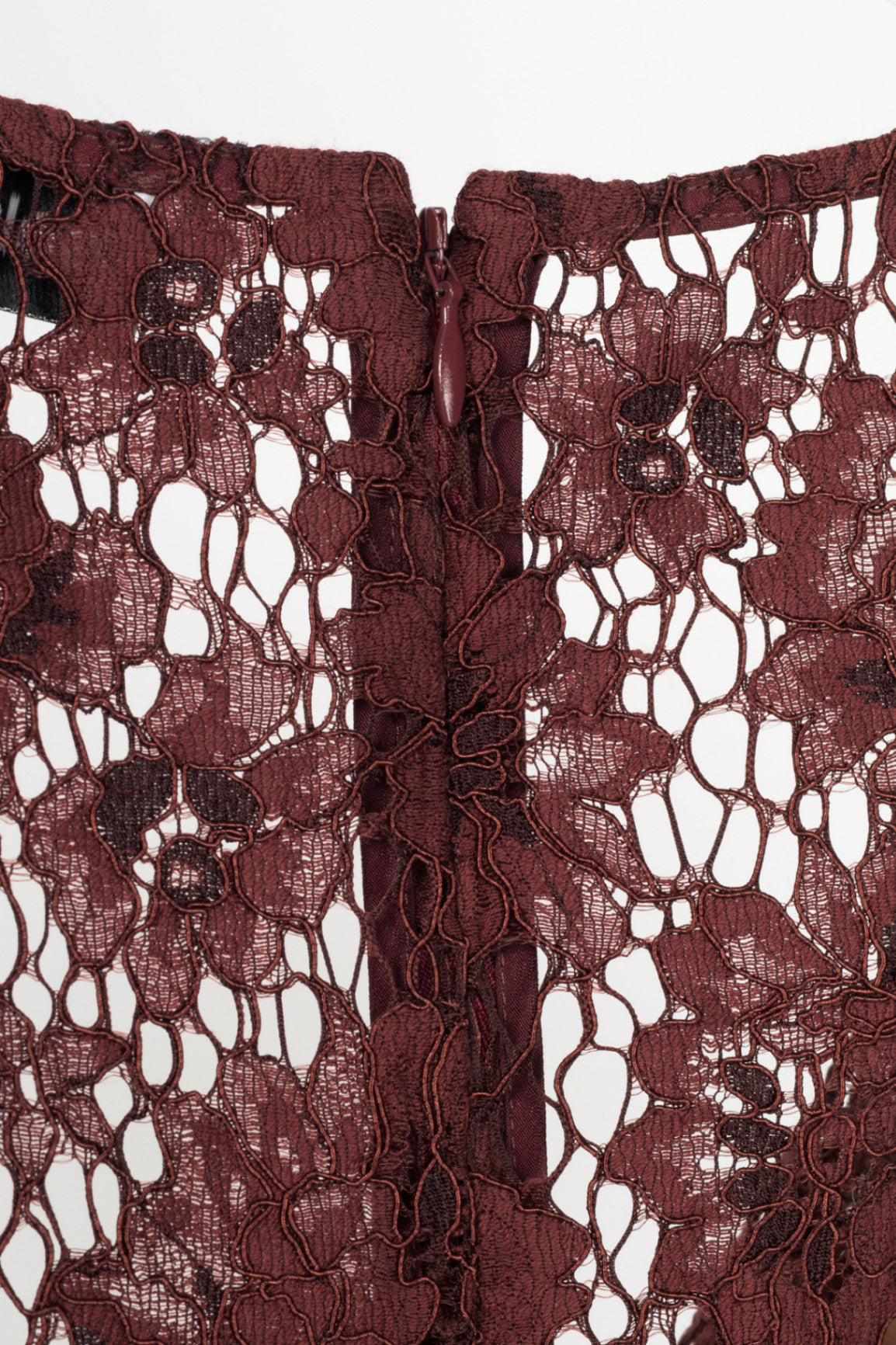 Self-Portrait AW25 Burgundy Floral Lace Midi Dress