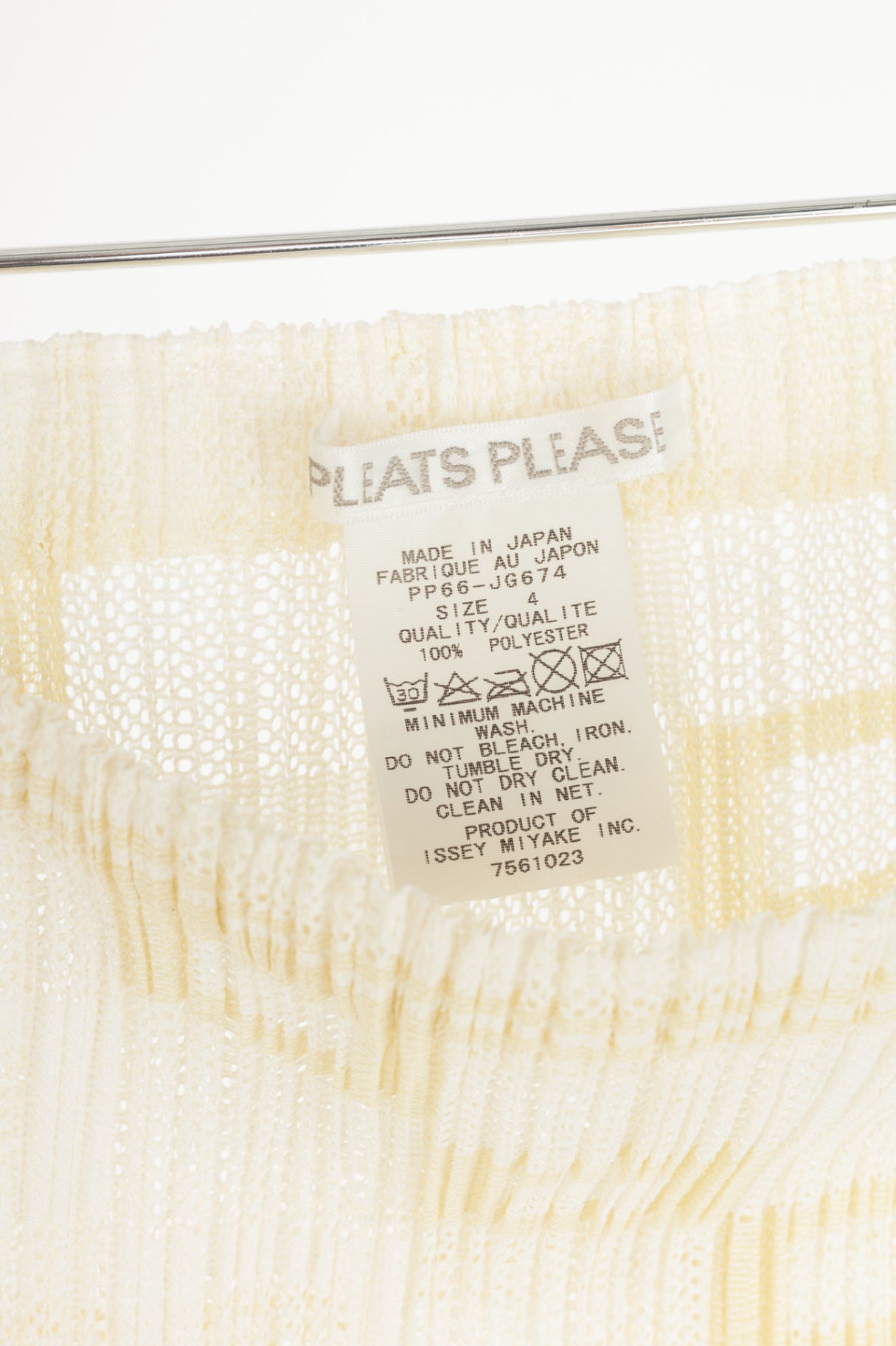 Pleats Please Issey Miyake White Geometric Mesh Midi Skirt