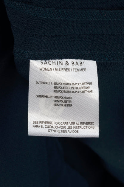 Sachin & Babi Navy Crepe Sequin Tassel Mermaid Midi Dress