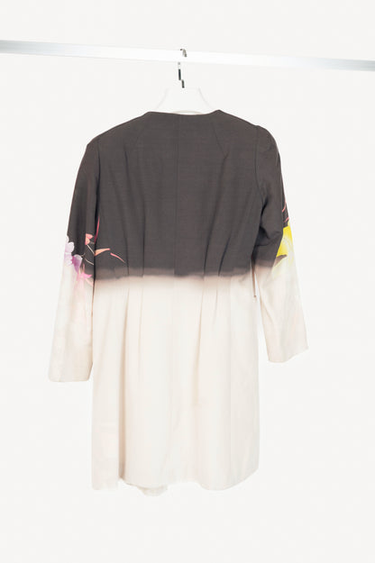 Dries Van Noten SS/11 Runway Gradient Floral Open-Front Longline Blazer 