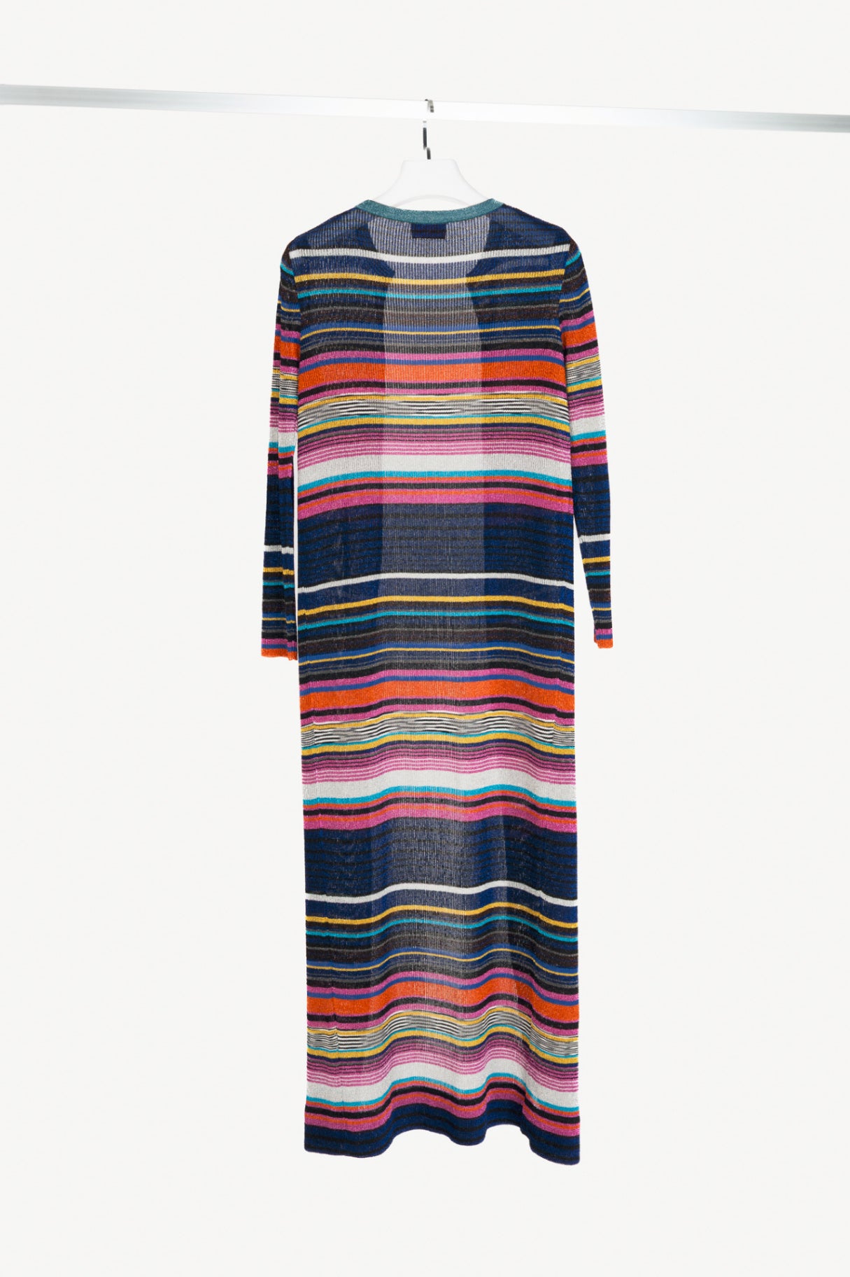 Missoni Blue-Multi Striped Lame-Knit Duster
