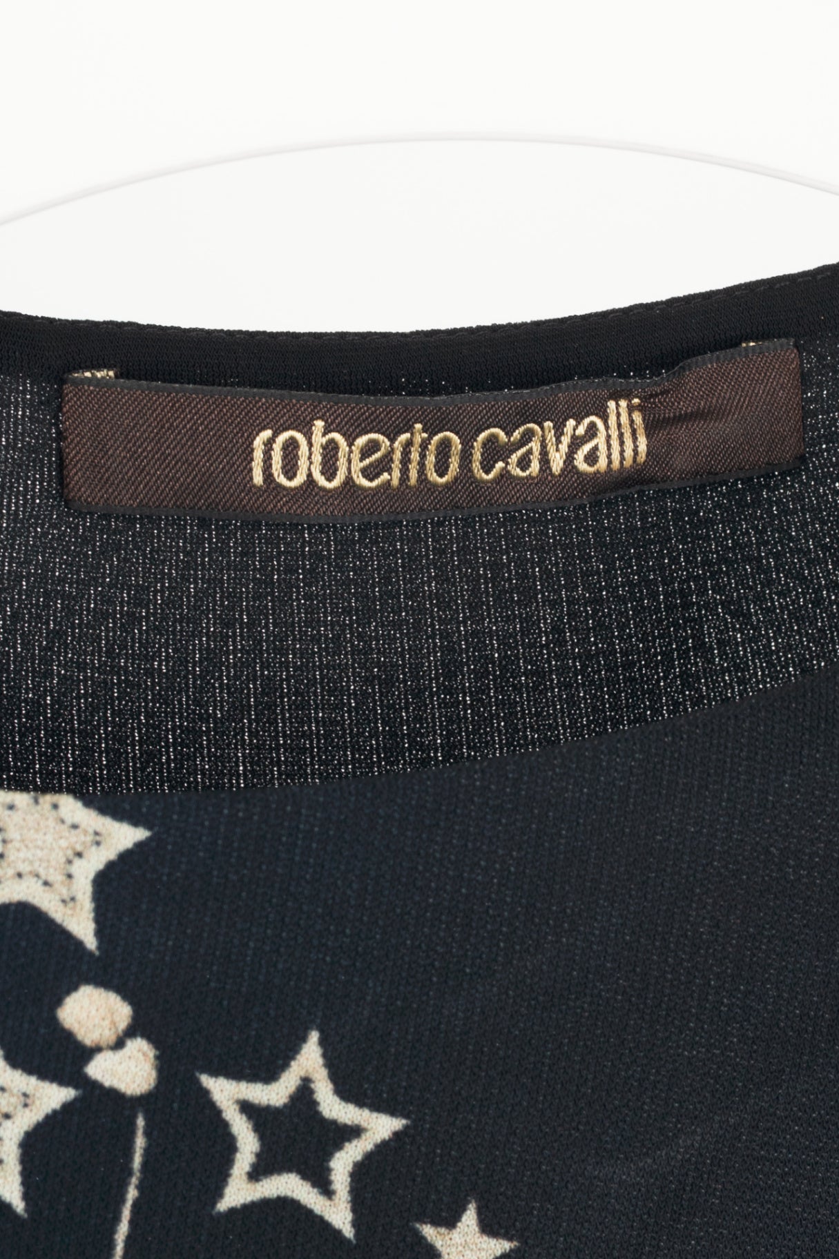 Roberto Cavalli PF15 Blue & Black Star-Print Bodycon Dress