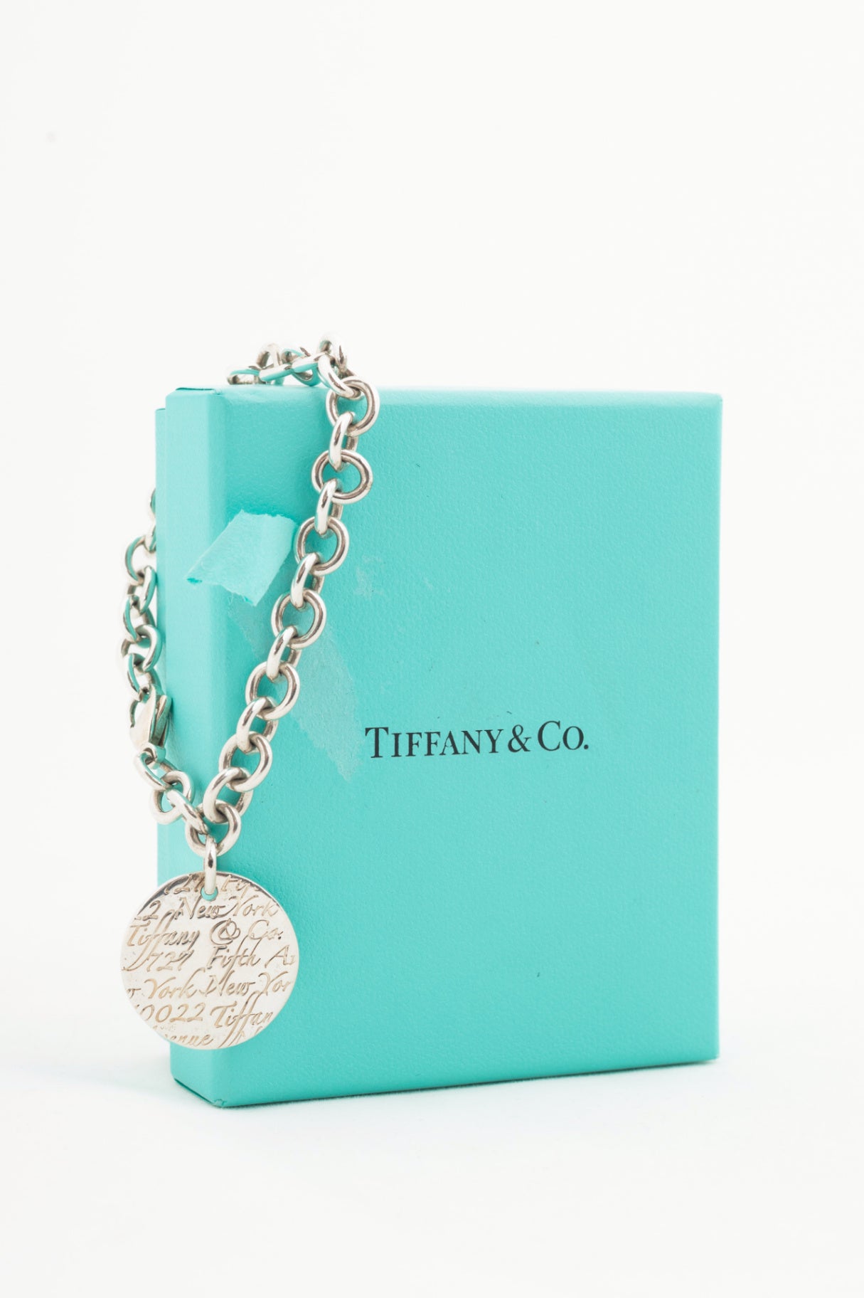 Tiffany & Co. Notes Sterling Silver Chain Charm Bracelet