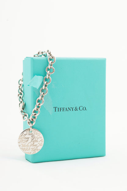 Tiffany & Co. Notes Sterling Silver Chain Charm Bracelet
