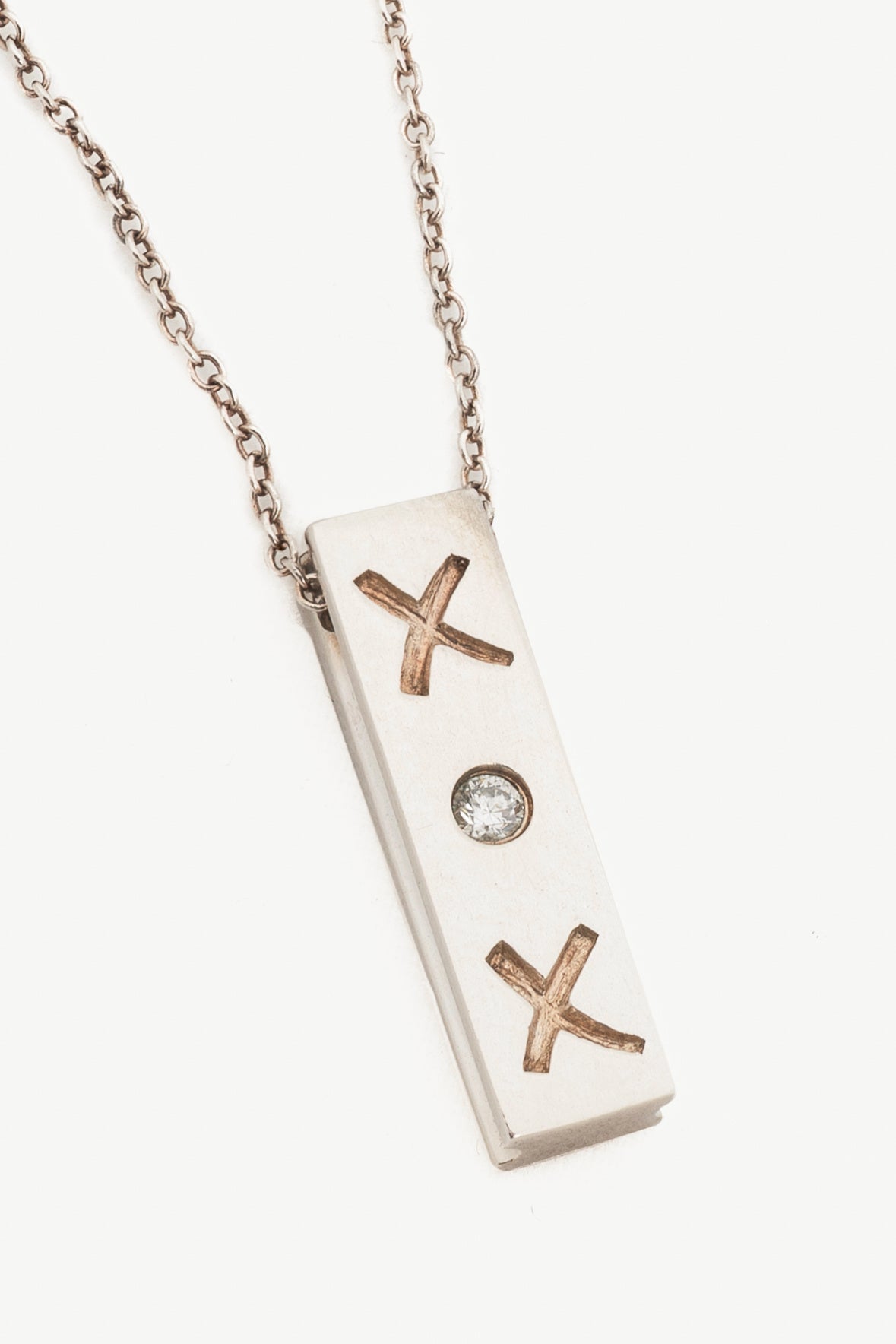 Tiffany & Co. Paloma Picasso Sterling Silver XOX Diamond-Bar Necklace