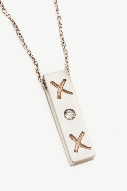 Tiffany & Co. Paloma Picasso Sterling Silver XOX Diamond-Bar Necklace