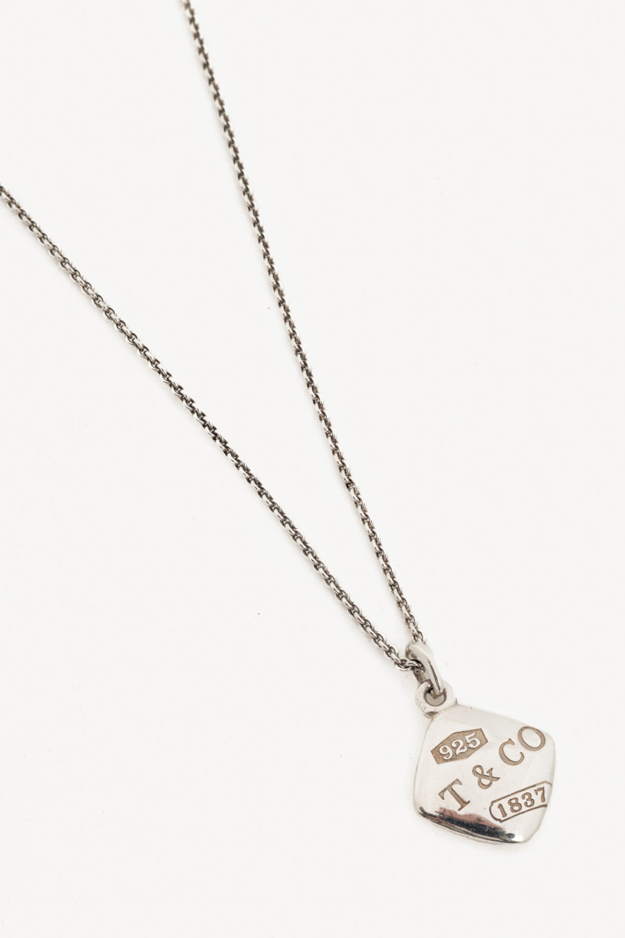 Tiffany & Co. 1837 Montage Cushion Sterling Silver Square-Pendant Necklace