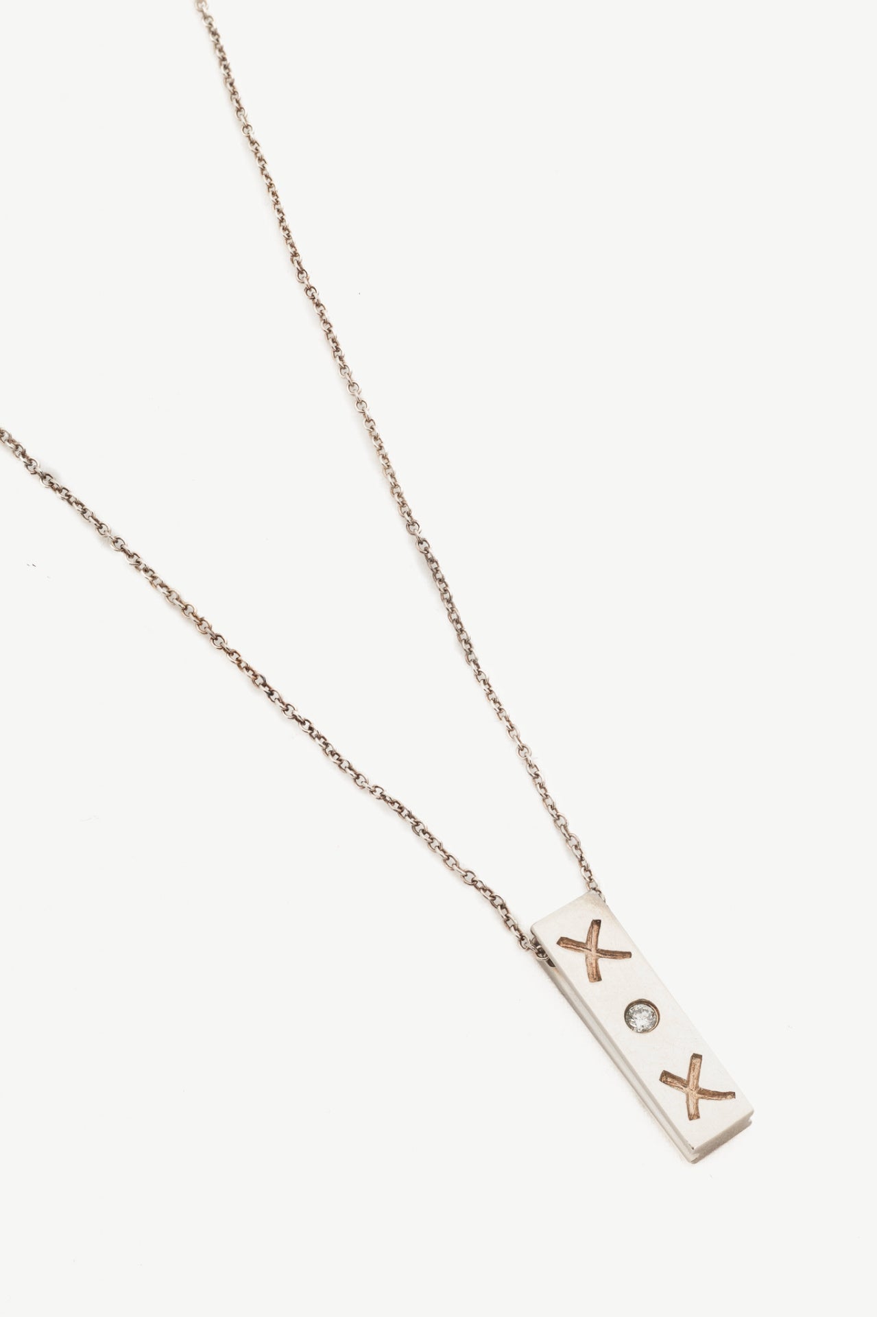 Tiffany & Co. Paloma Picasso Sterling Silver XOX Diamond-Bar Necklace