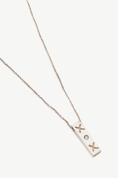 Tiffany & Co. Paloma Picasso Sterling Silver XOX Diamond-Bar Necklace
