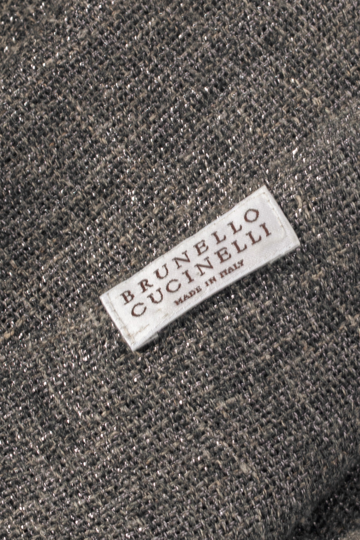 Brunello Cucinelli Metallic Grey Fringe Shawl