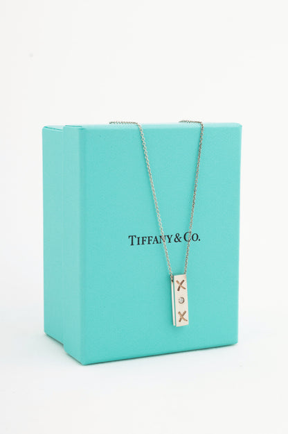 Tiffany & Co. Paloma Picasso Sterling Silver XOX Diamond-Bar Necklace