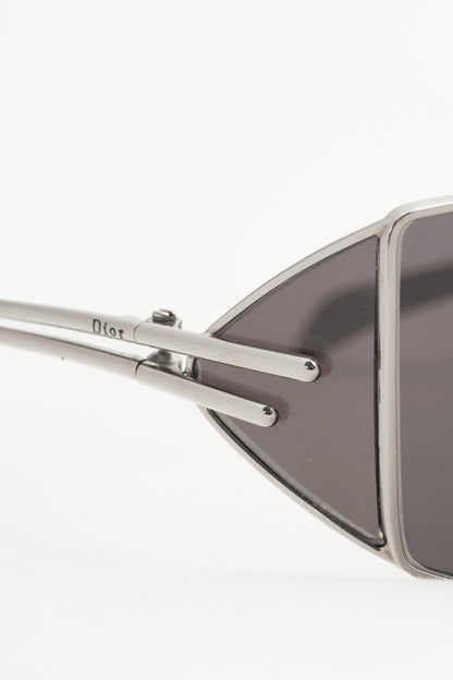Christian Dior Dior Macho Silver-Tone Rectangular Sunglasses