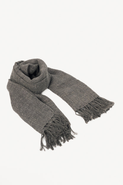 Brunello Cucinelli Metallic Grey Fringe Shawl