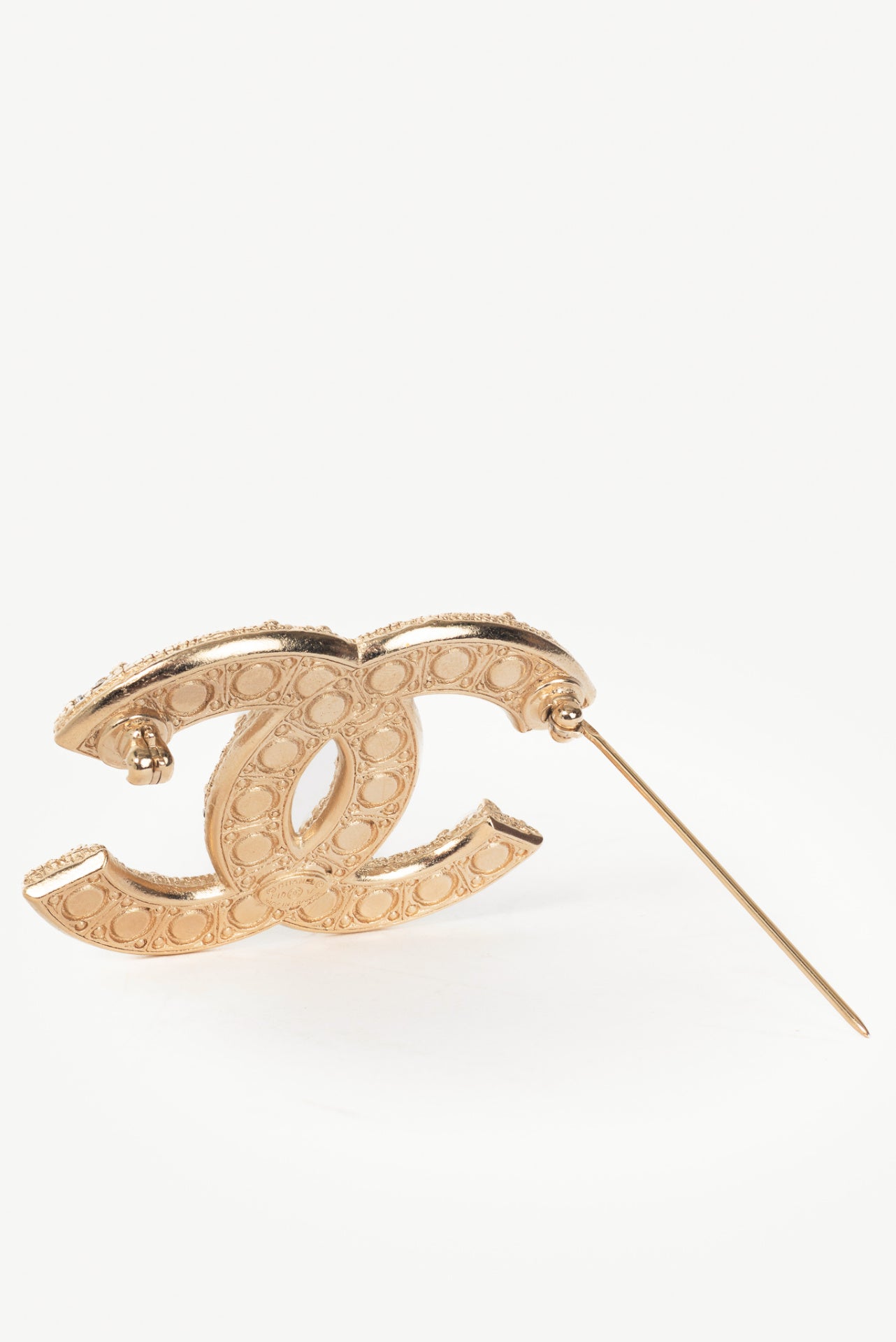 Chanel F19 Gold-Tone Faux-Pearl & Crystal-Embellished Brooch