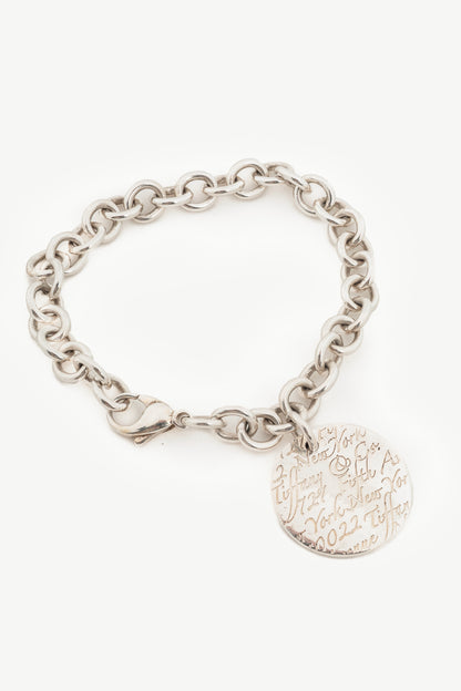Tiffany & Co. Notes Sterling Silver Chain Charm Bracelet