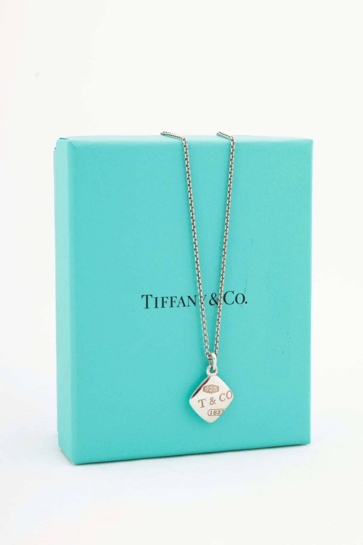 Tiffany & Co. 1837 Montage Cushion Sterling Silver Square-Pendant Necklace