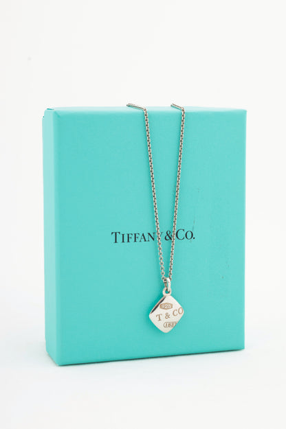 Tiffany & Co. 1837 Montage Cushion Sterling Silver Square-Pendant Necklace