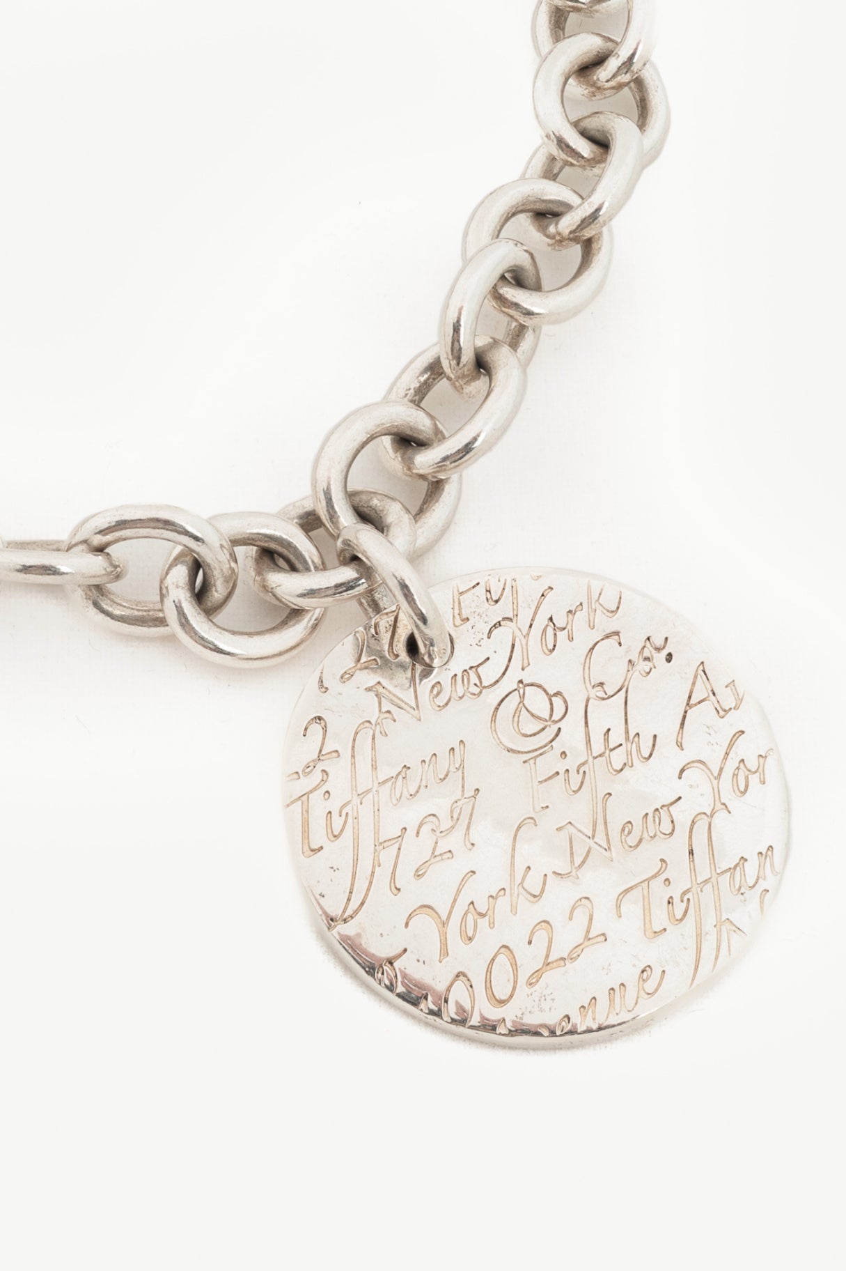 Tiffany & Co. Notes Sterling Silver Chain Charm Bracelet