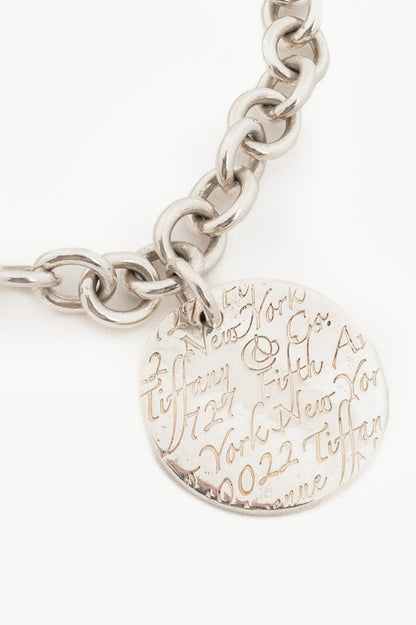 Tiffany & Co. Notes Sterling Silver Chain Charm Bracelet