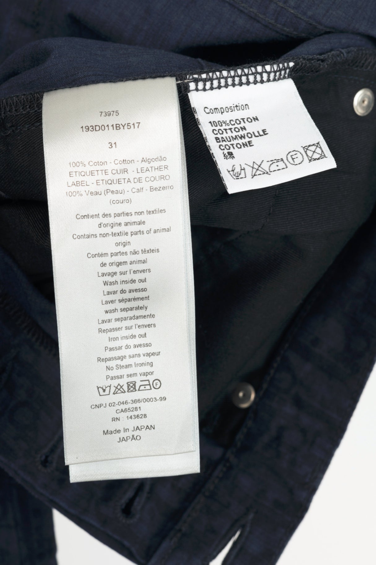Christian Dior Slim 17-Regular Navy Oblique-Monogram Jeans