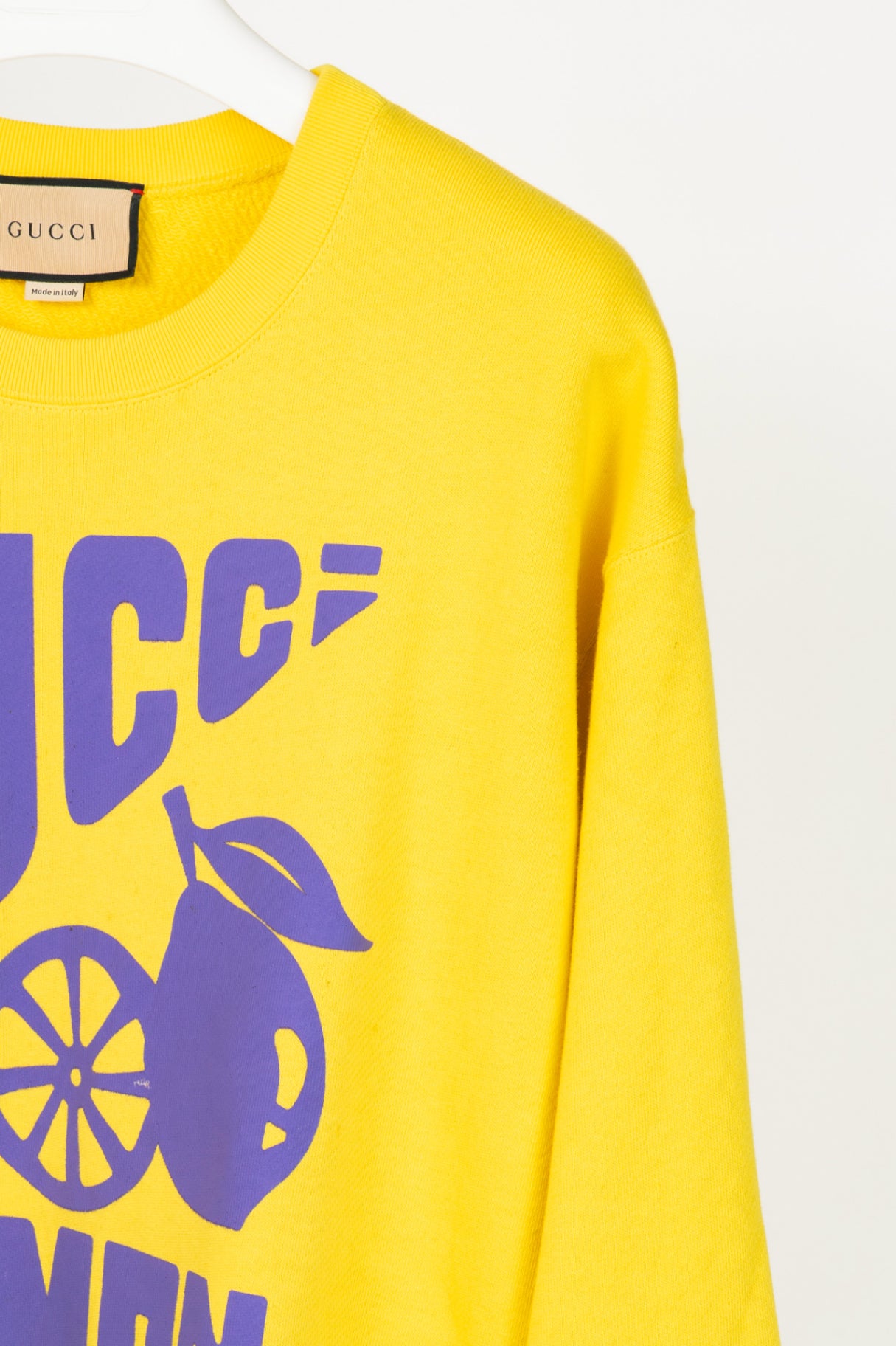 Gucci "Lime Yellow" Lemon-Print Cotton Jersey Sweatshirt