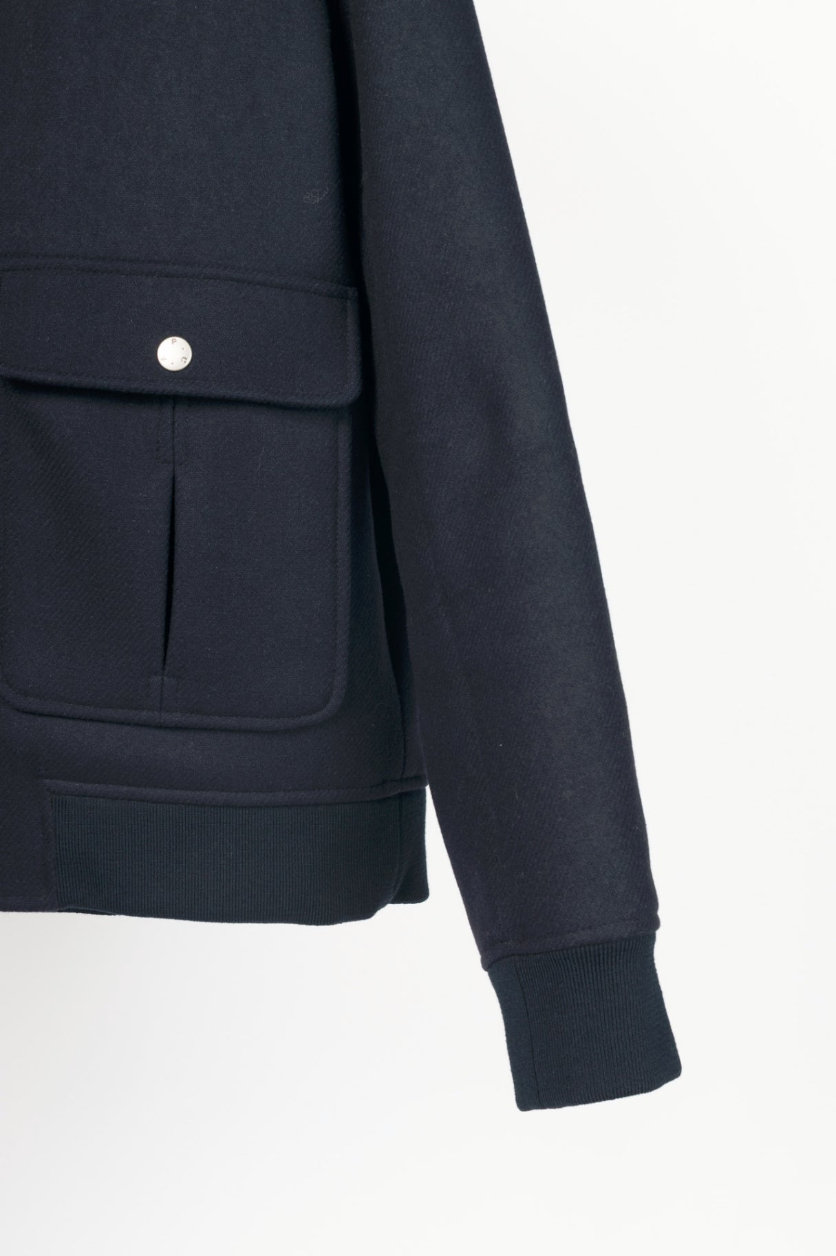 A.P.C. Ben Dark Navy Shearling-Trimmed Wool-Blend Blouson Jacket