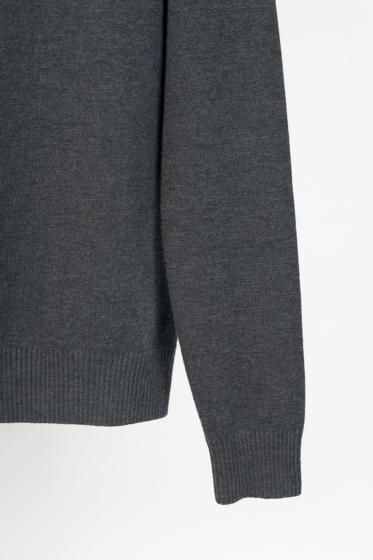 AMI Grey Wool Embroidered-Logo Crewneck Sweater