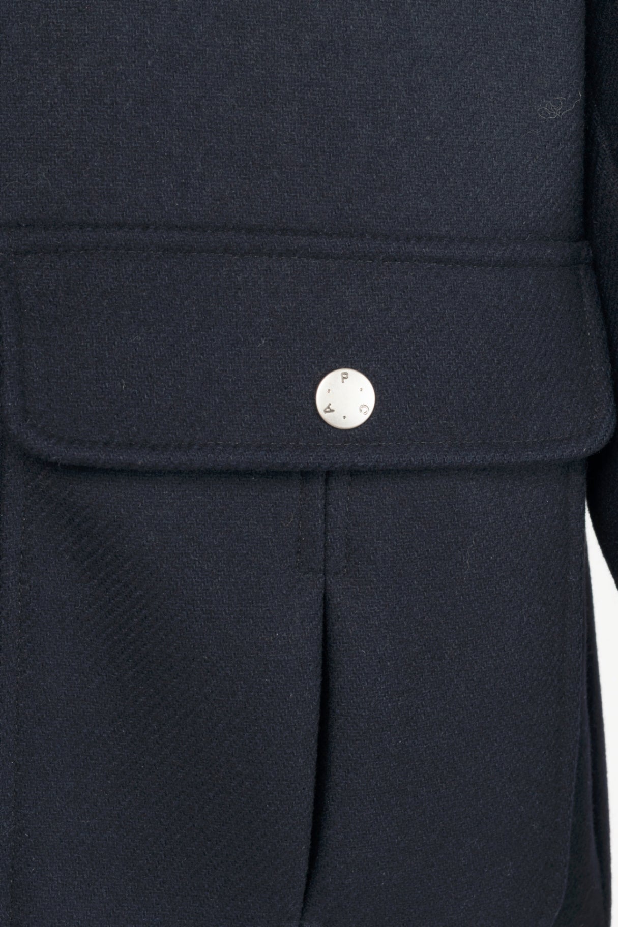 A.P.C. Ben Dark Navy Shearling-Trimmed Wool-Blend Blouson Jacket