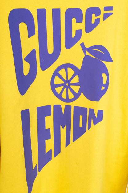 Gucci "Lime Yellow" Lemon-Print Cotton Jersey Sweatshirt