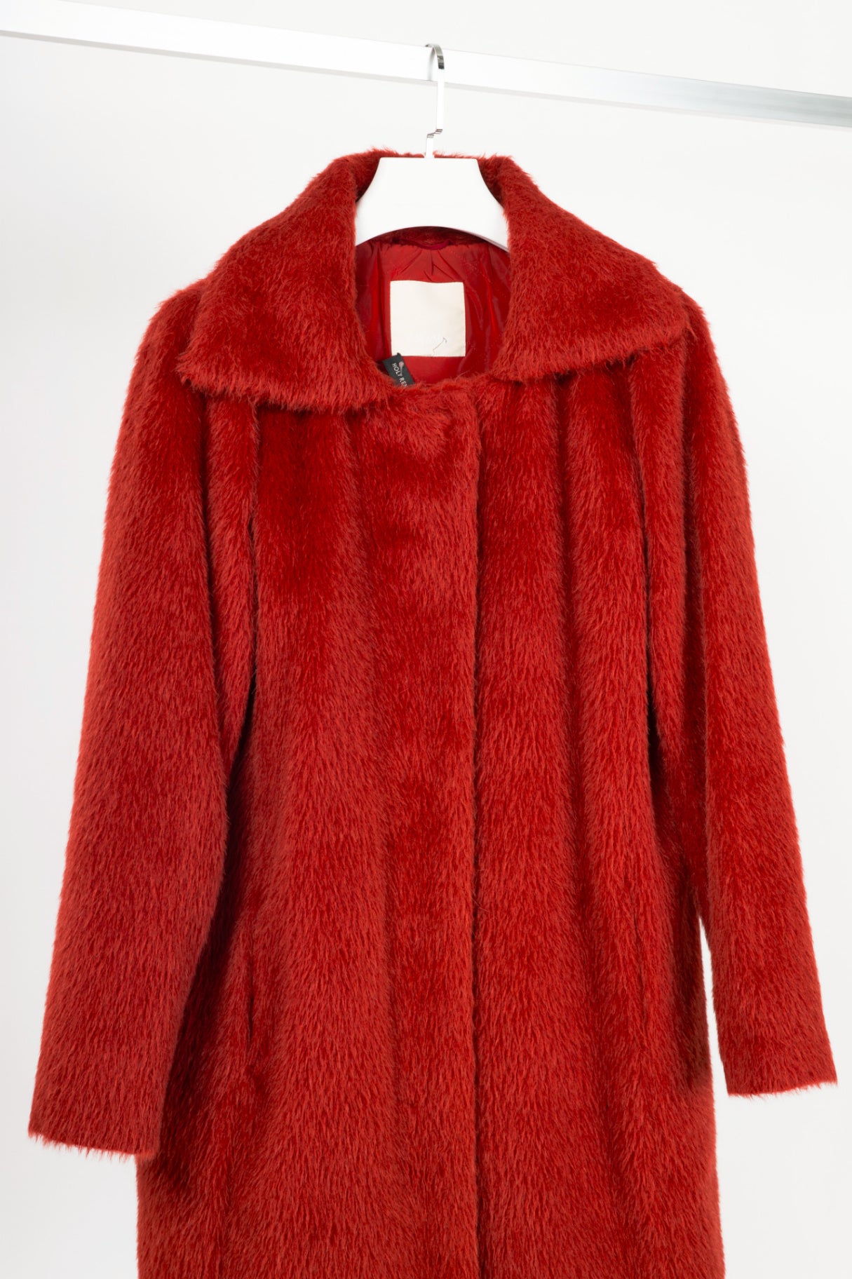 S' Max Mara Red Alpaca & Virgin Wool Coat