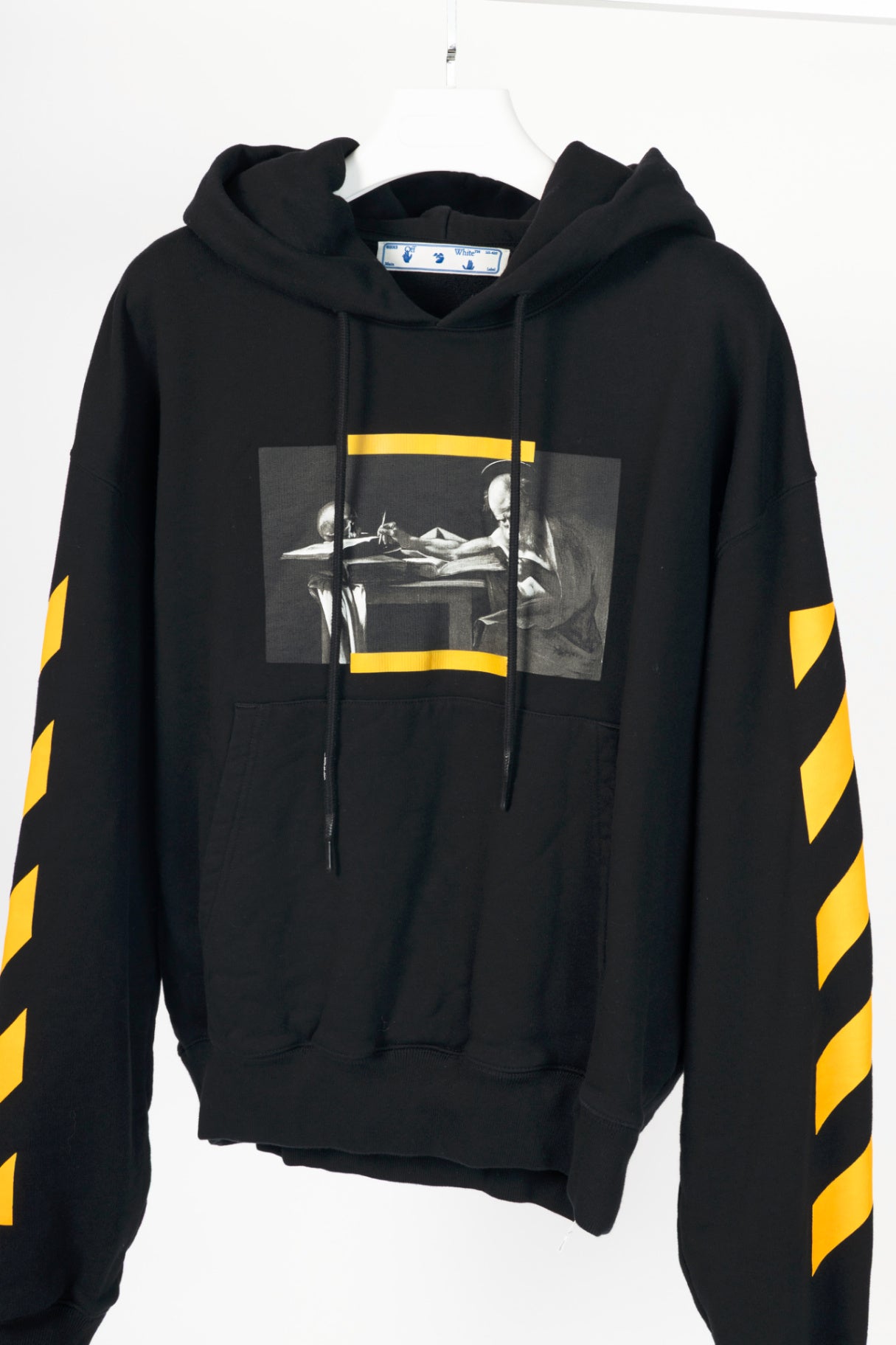 Off-White AW21 Black Caravaggio Painting Double Sleeve Hoodie