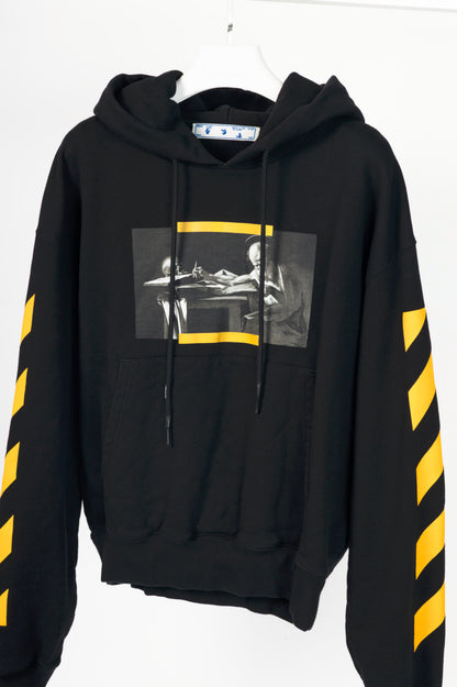 Off-White AW21 Black Caravaggio Painting Double Sleeve Hoodie