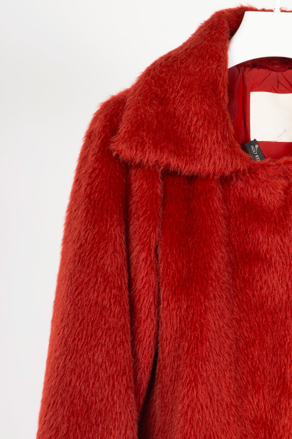 S' Max Mara Red Alpaca & Virgin Wool Coat
