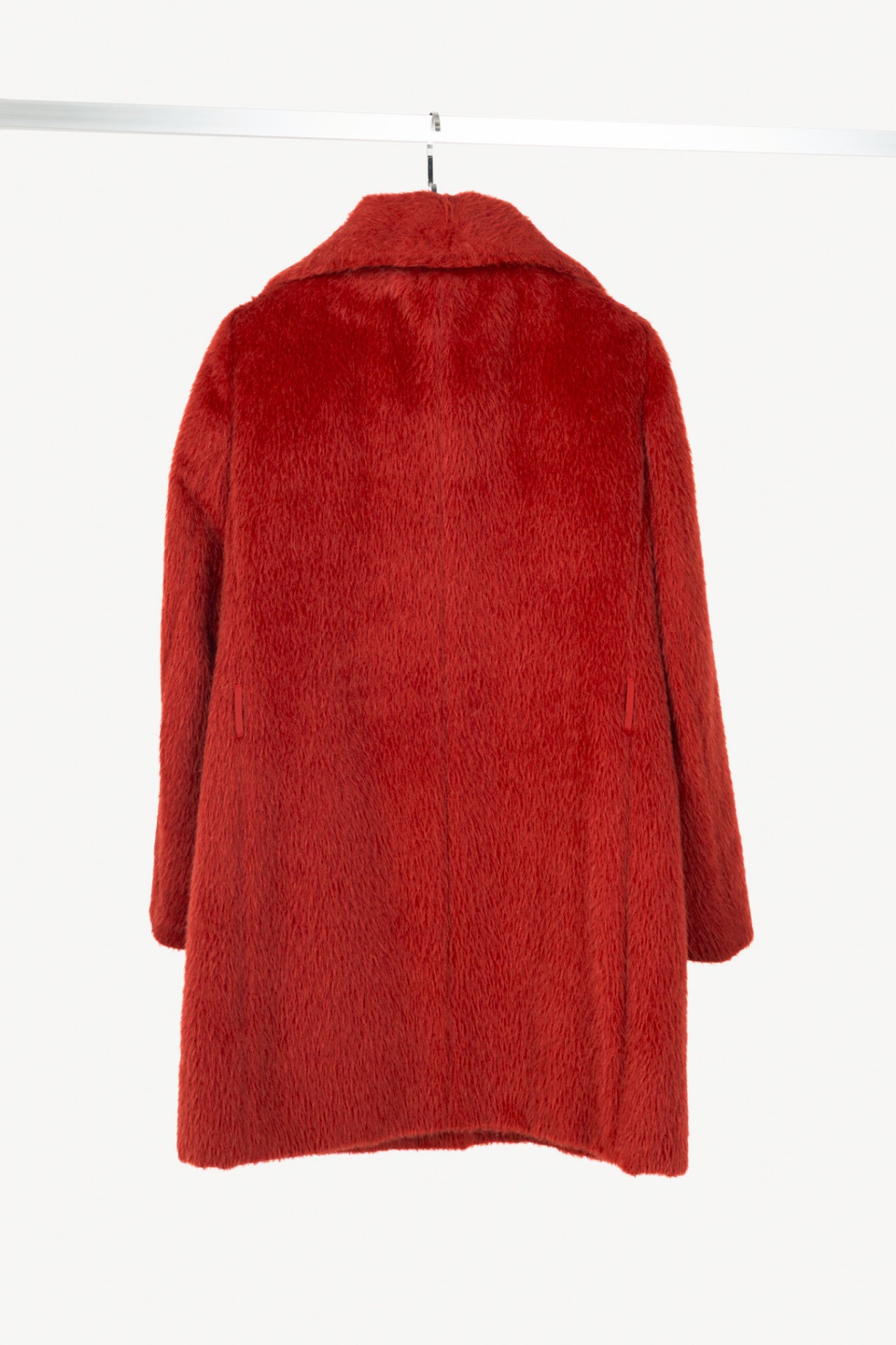 S' Max Mara Red Alpaca & Virgin Wool Coat