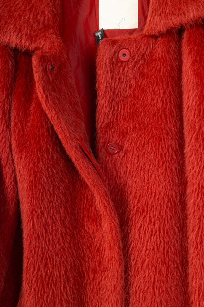 S' Max Mara Red Alpaca & Virgin Wool Coat