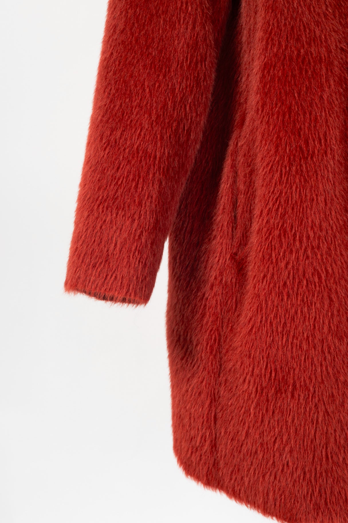 S' Max Mara Red Alpaca & Virgin Wool Coat