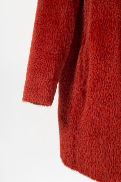 S' Max Mara Red Alpaca & Virgin Wool Coat