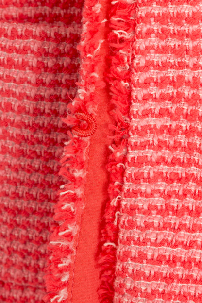 Weekend Max Mara Pink Cotton Tweed-Knit Collarless Blazer